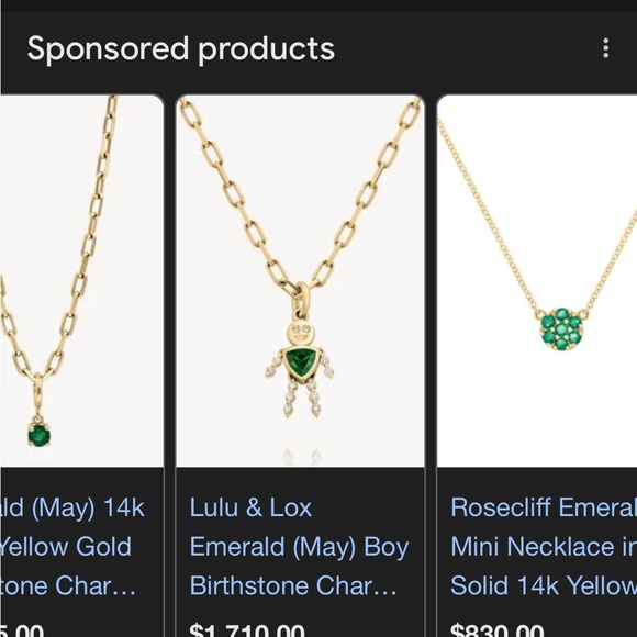 AUDRY ROSE LULU 14K Girl Pendant REAL 
Emerald & Diamonds. See pics what a deal! - Picture 6 of 7